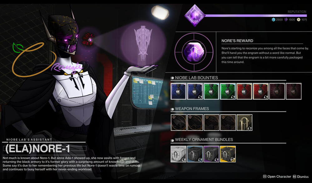 Destiny 2: Vendor "Elanore-1", 2021