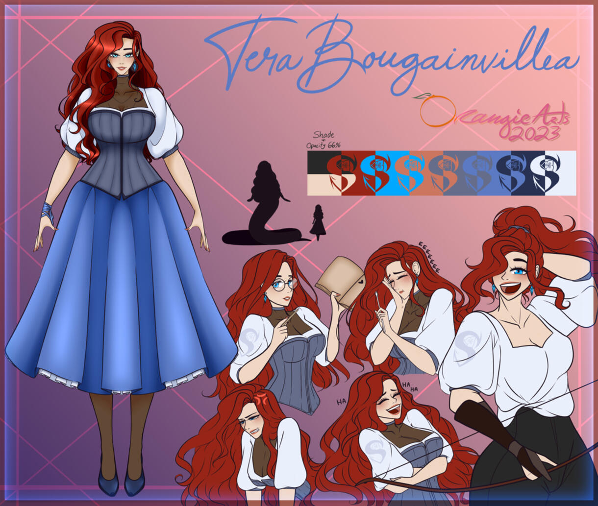 Character Sheet: Tera Bougainvillea. 2023